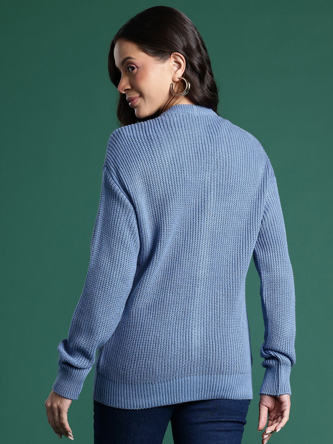 DressBerry Pure Acrylic Ribbed Cardigan