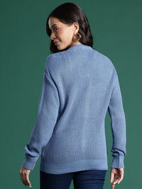 DressBerry Pure Acrylic Ribbed Cardigan