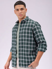 The Indian Garage Co Men Relaxed Fit Checked Textured Resortwear Shirt