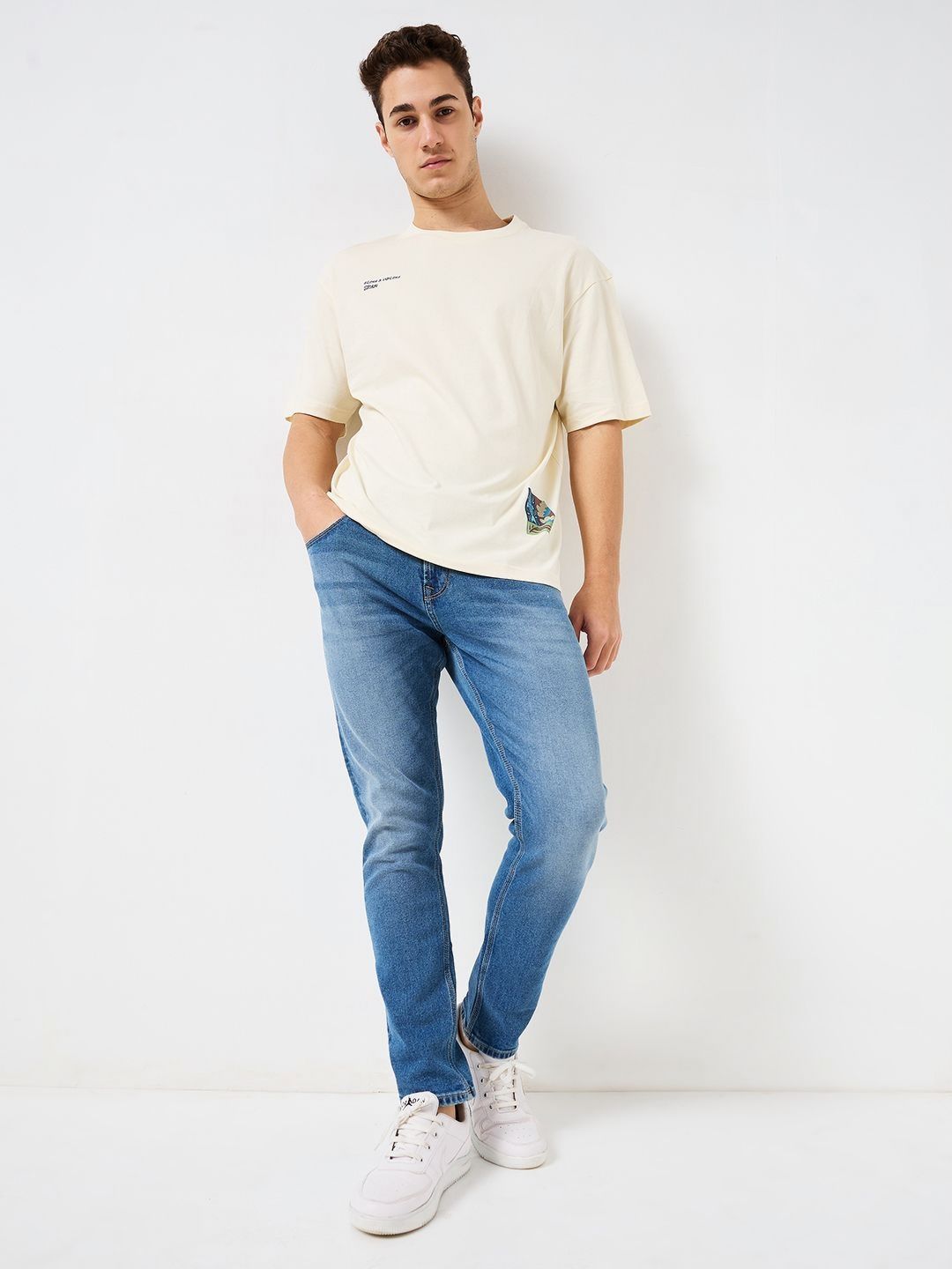SPYKAR Men Typography Printed Round Neck Cotton Relaxed Fit T-shirt
