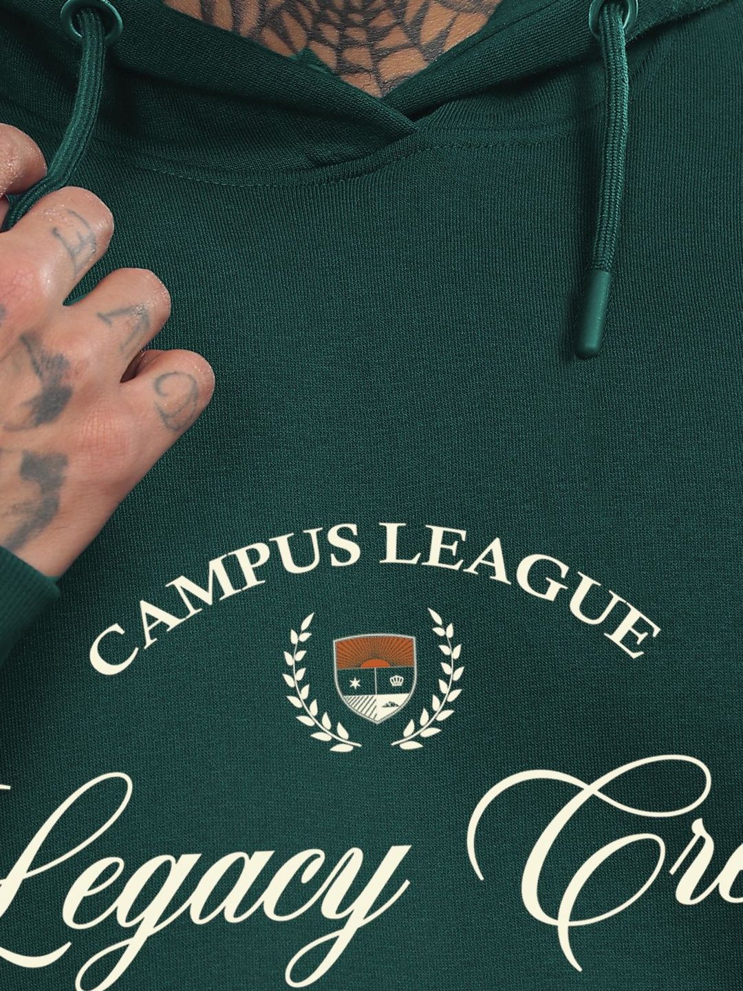 Adro Campus League Legacy Crew 320 GSM Fleece Printed Graphic Hoodie
