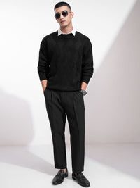 HIGHLANDER Men Round Neck Drop Shoulder Relaxed Sweater