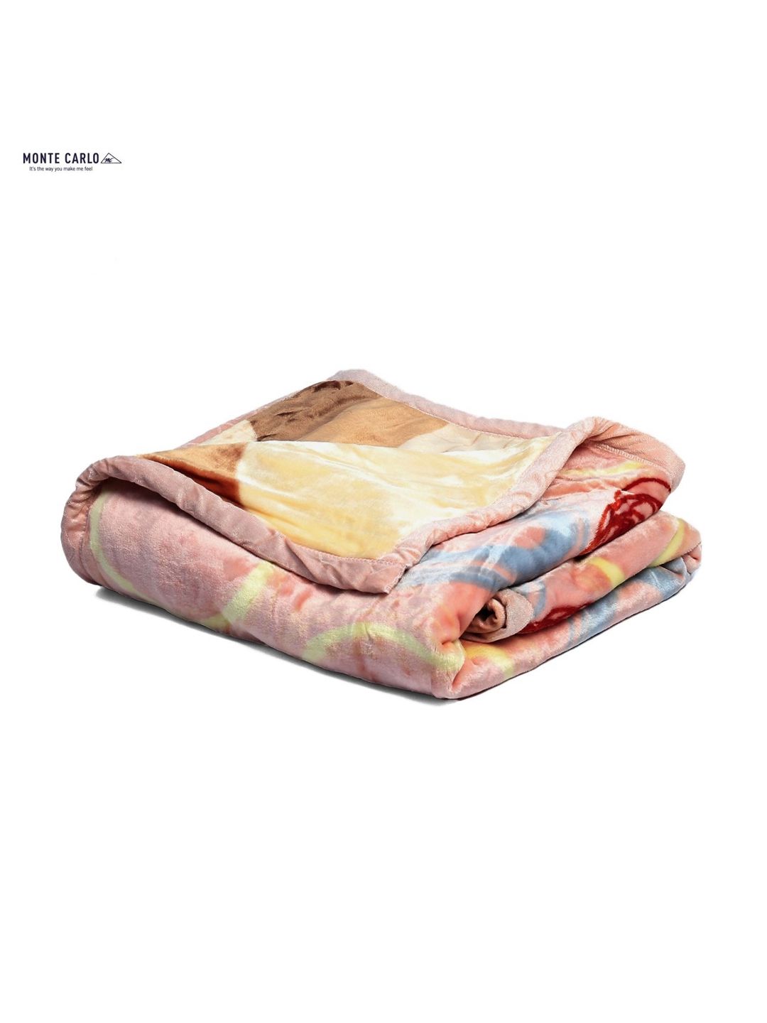 Monte Carlo Pink & Red Geometric Mild Winter 500 GSM Single Bed Blanket