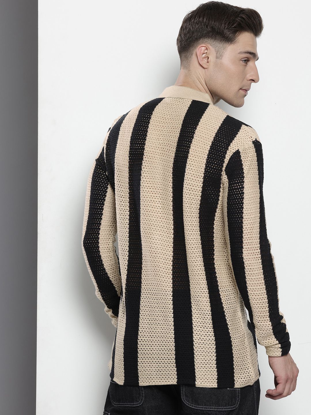 The Indian Garage Co Striped Pure Acrylic Casual Shirt
