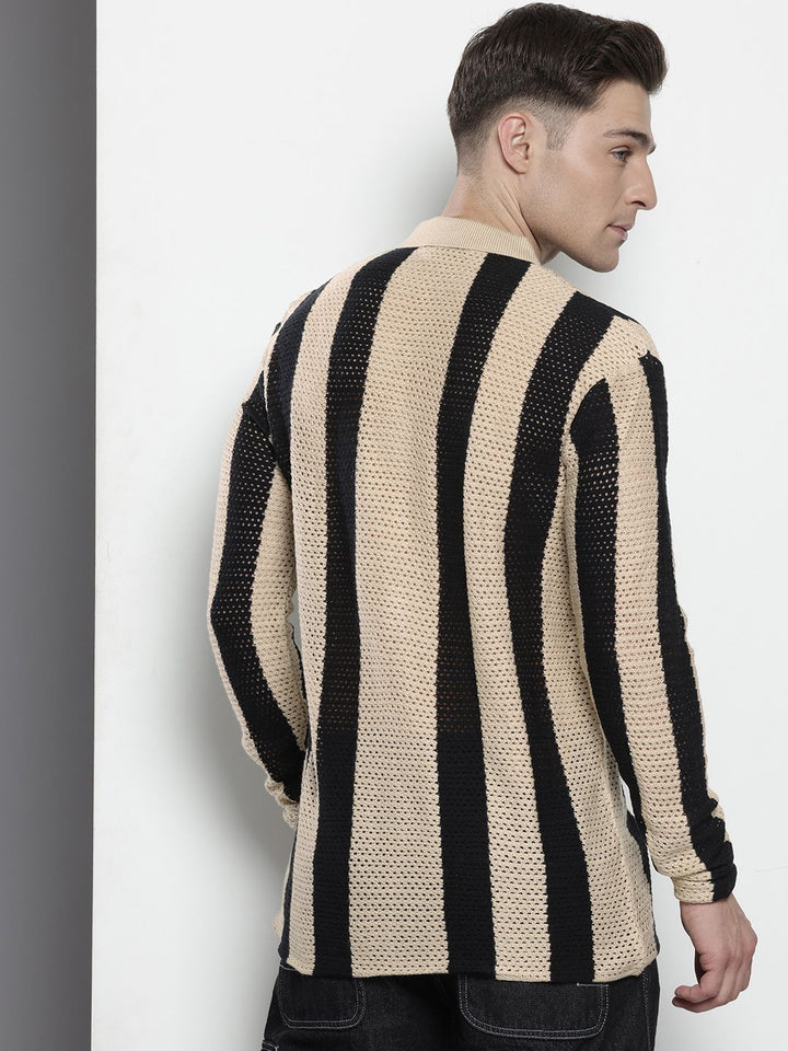 The Indian Garage Co Striped Pure Acrylic Casual Shirt