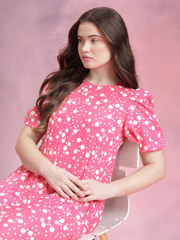 DressBerry Geometric Print A-Line Dress