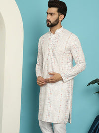 SOJANYA Geometric Printed Thread Work Kurta