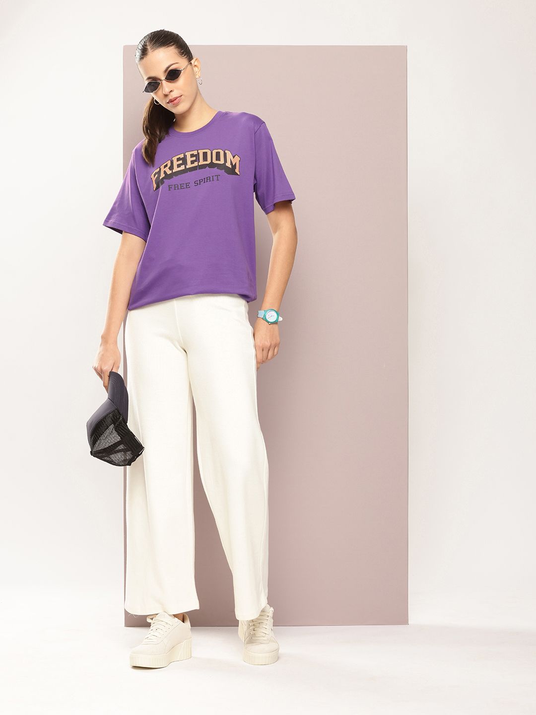 DILLINGER Typography Printed Oversized Pure Cotton T-shirt