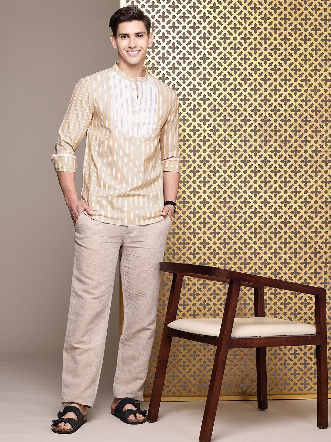 House of Pataudi Rozana Striped Kurta