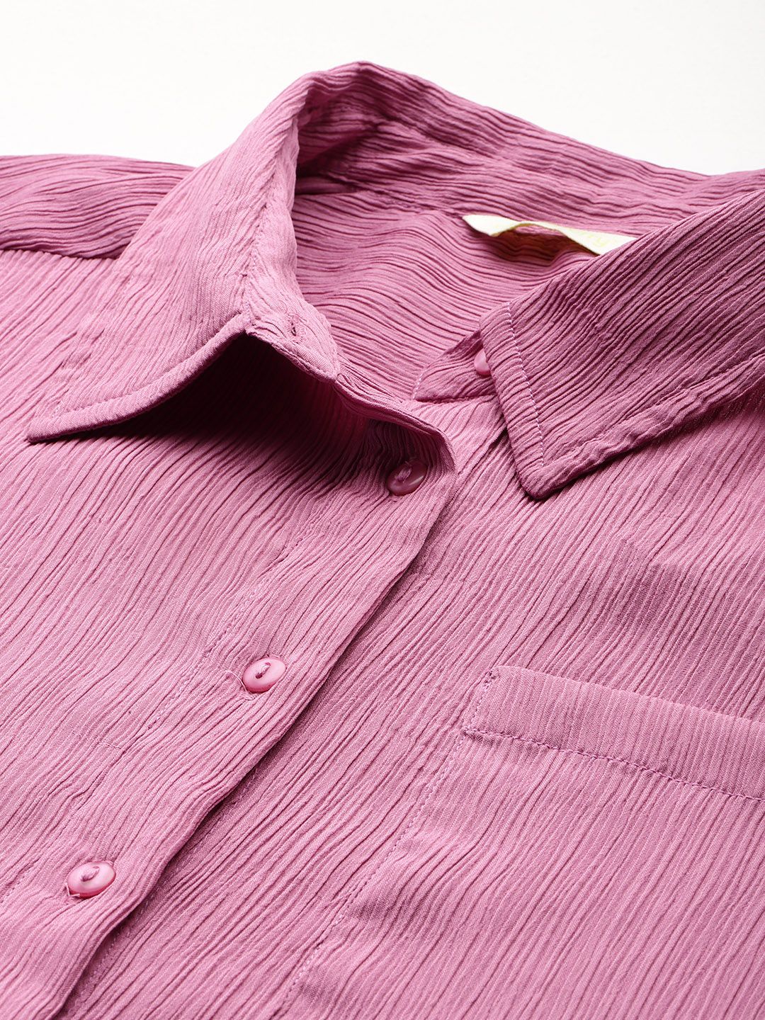 DressBerry Frayed Hem Crinkled Shirt