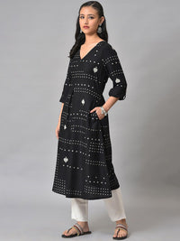 W Women Geometric Printed Anarkali Kurta