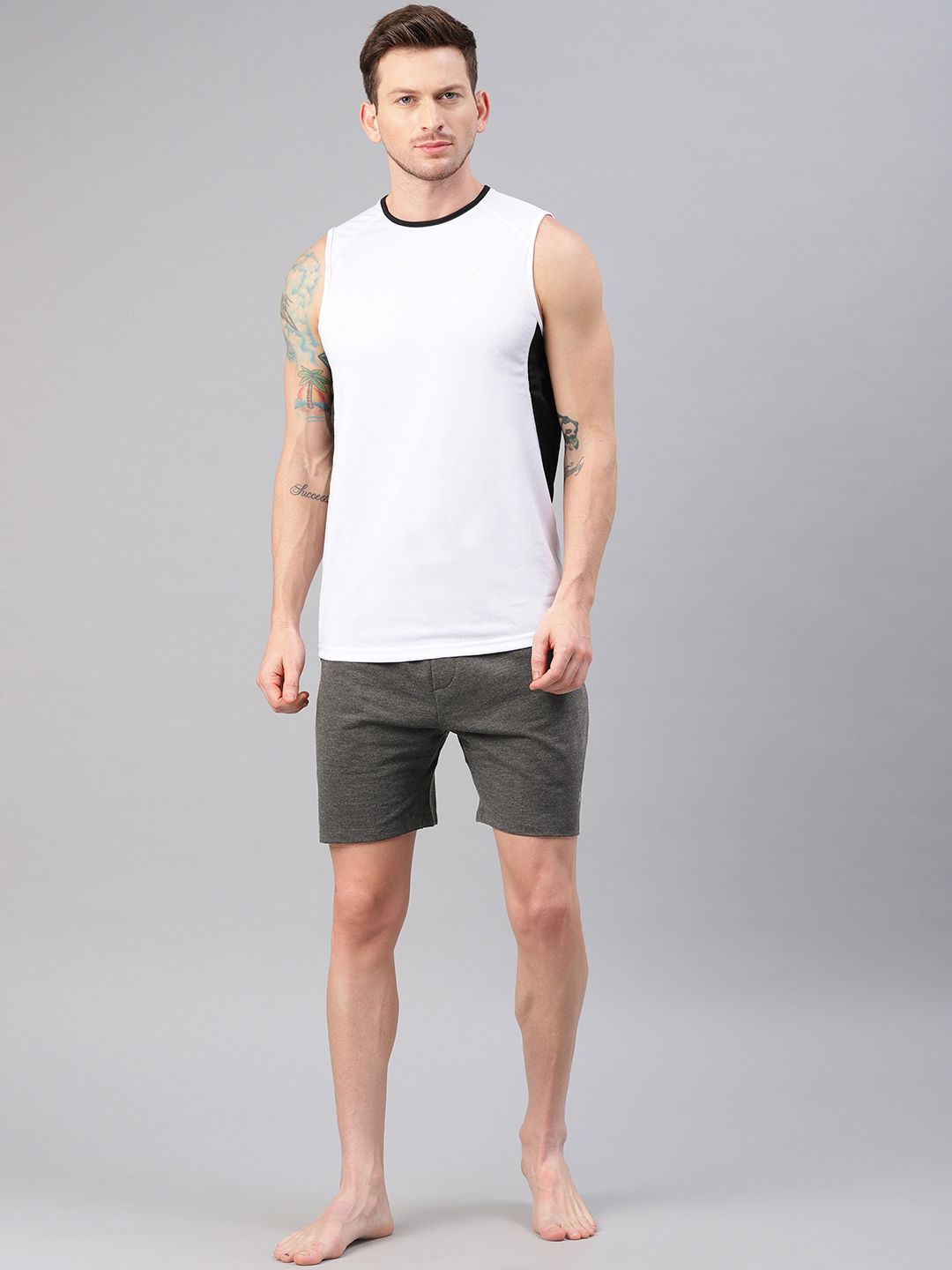 HRX by Hrithik Roshan Men Black Solid Regular Fit Yoga Shorts