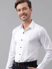 Hancock Men White Slim Fit Tuxedo Shirts
