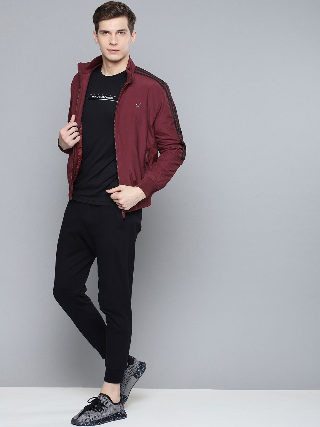 HRX by Hrithik Roshan Men Maroon Solid Active Bomber Jacket