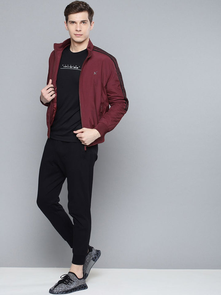 HRX by Hrithik Roshan Men Maroon Solid Active Bomber Jacket