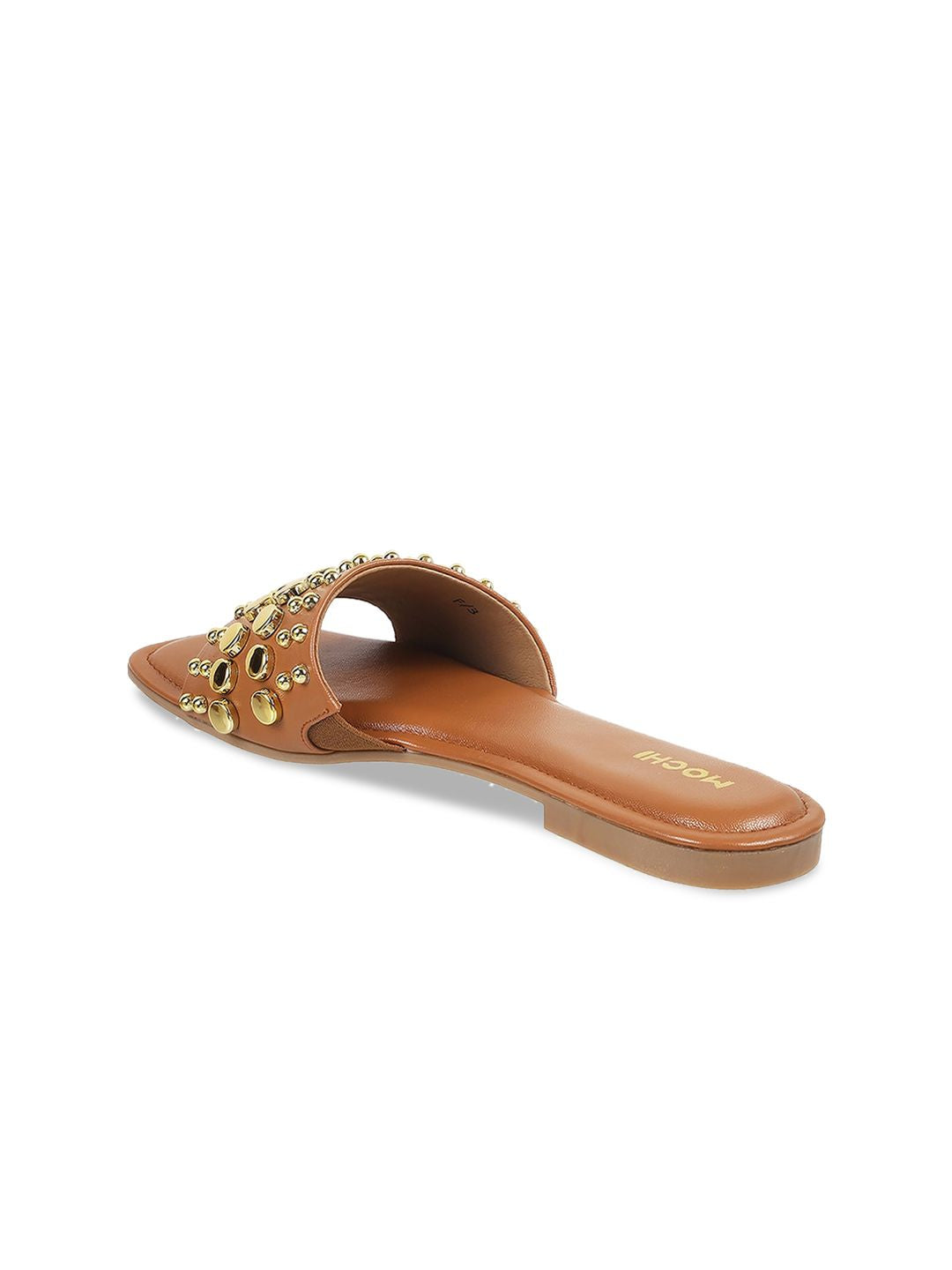 Mochi Women Embellished Open Toe Flats