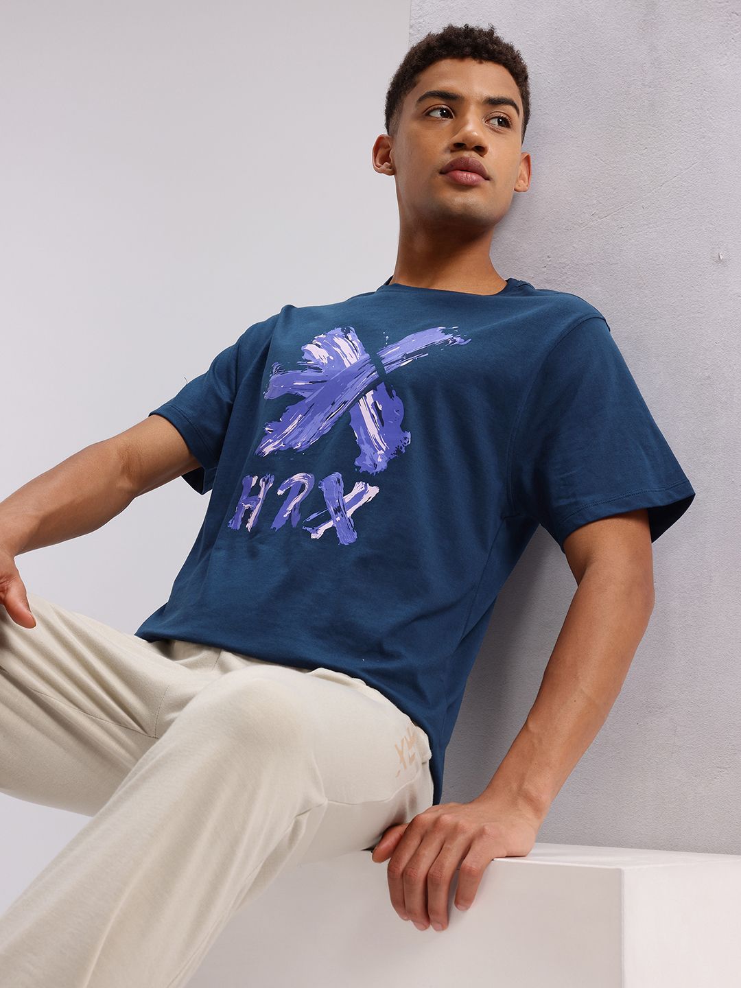 HRX by Hrithik Roshan Brand Logo Printed Lifestyle T-shirt