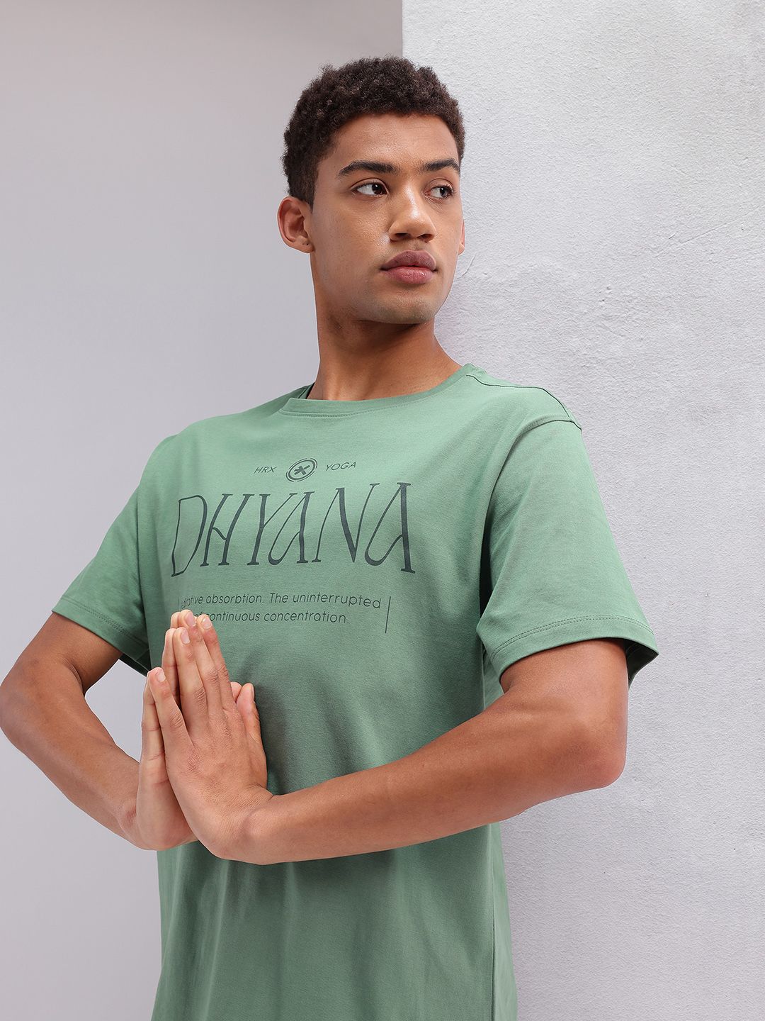 HRX by Hrithik Roshan Typography Printed  Pure Cotton Yoga T-shirt