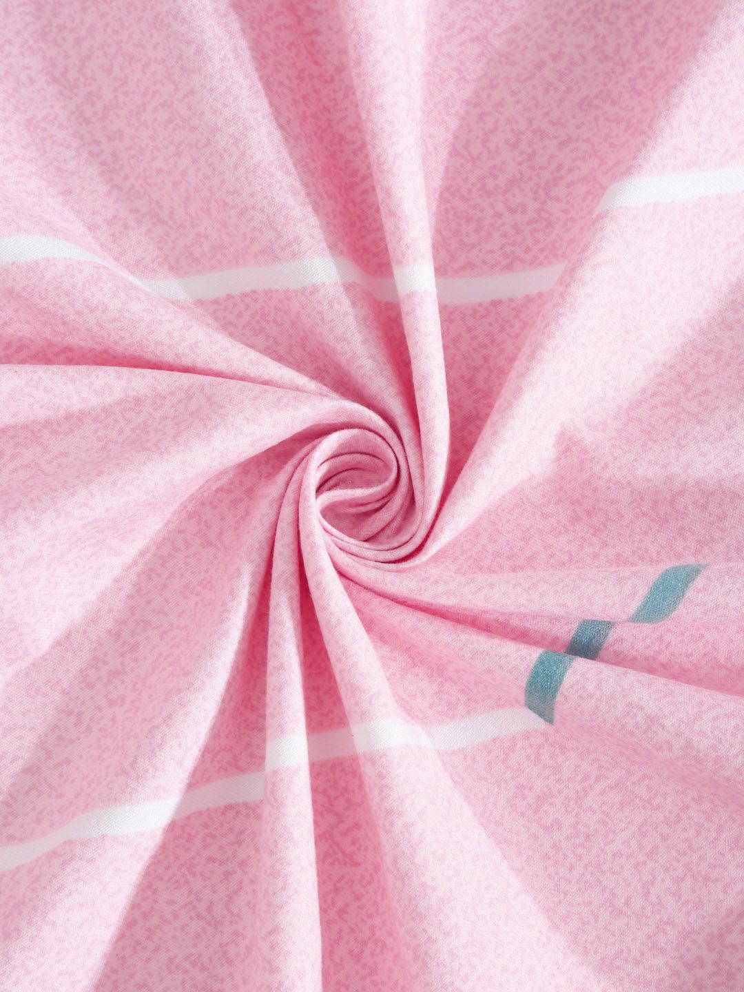 KLOTTHE Pink Geometric Cotton 300 TC Fitted King Fine Bedsheet with 2 Pillow Covers-98 x 87 inches
