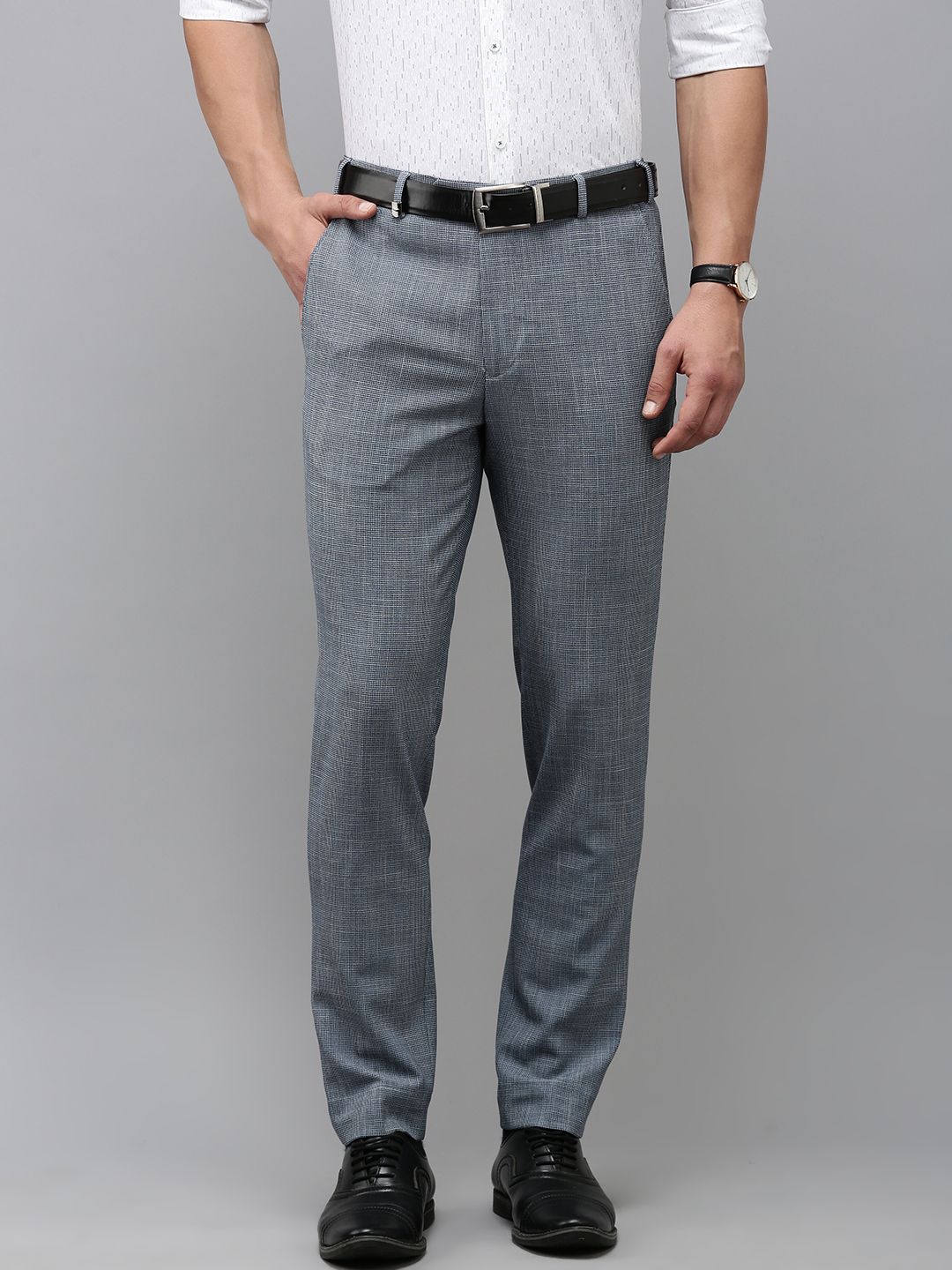 Park Avenue Men Textured Formal Trousers