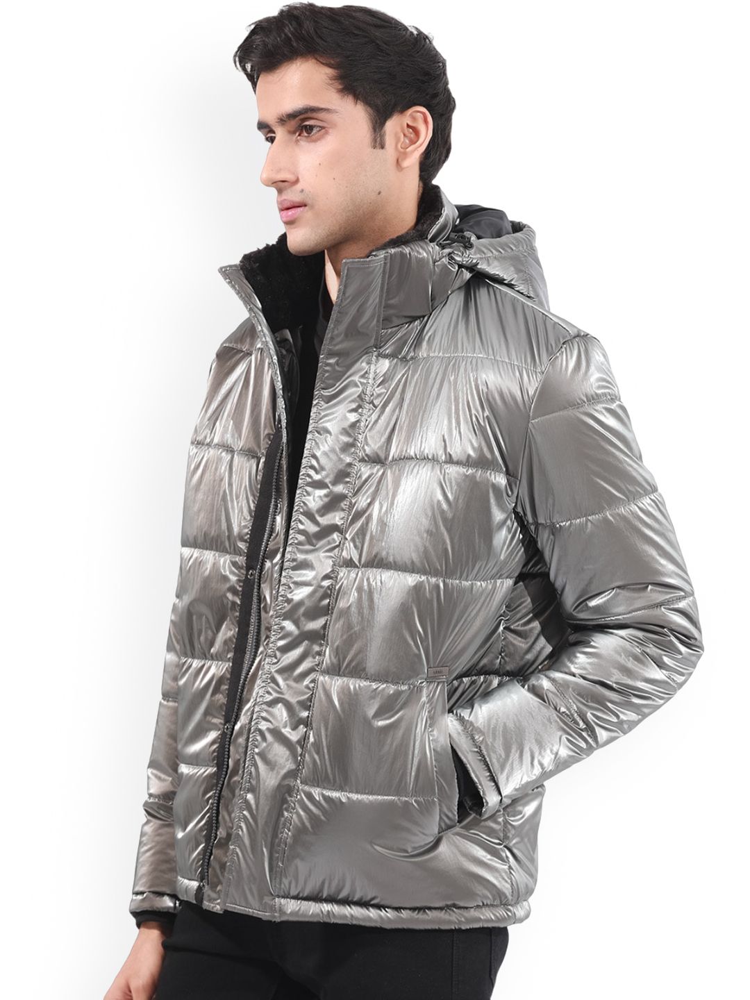 RARE RABBIT Men Osad Tailored Fit Hooded Puffer Jacket