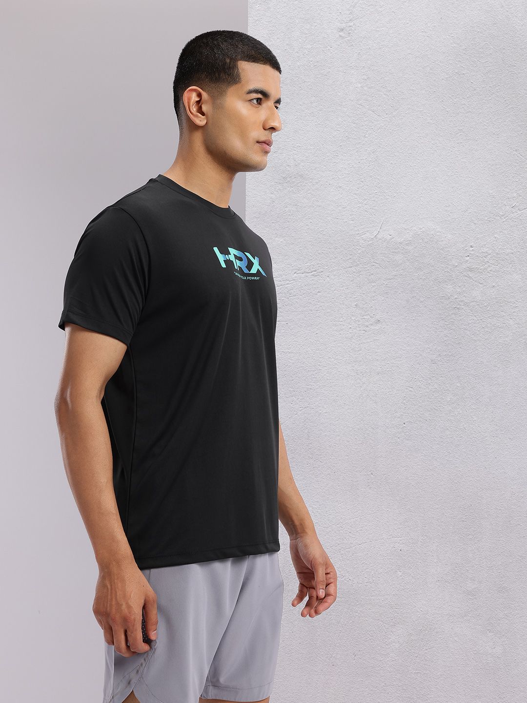 HRX by Hrithik Roshan Brand Logo Printed Training T-shirt