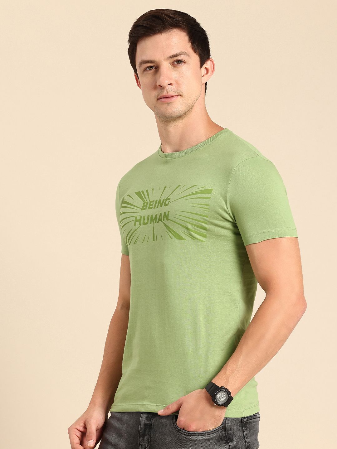 Being Human Pure Cotton Brand Logo Printed T-shirt