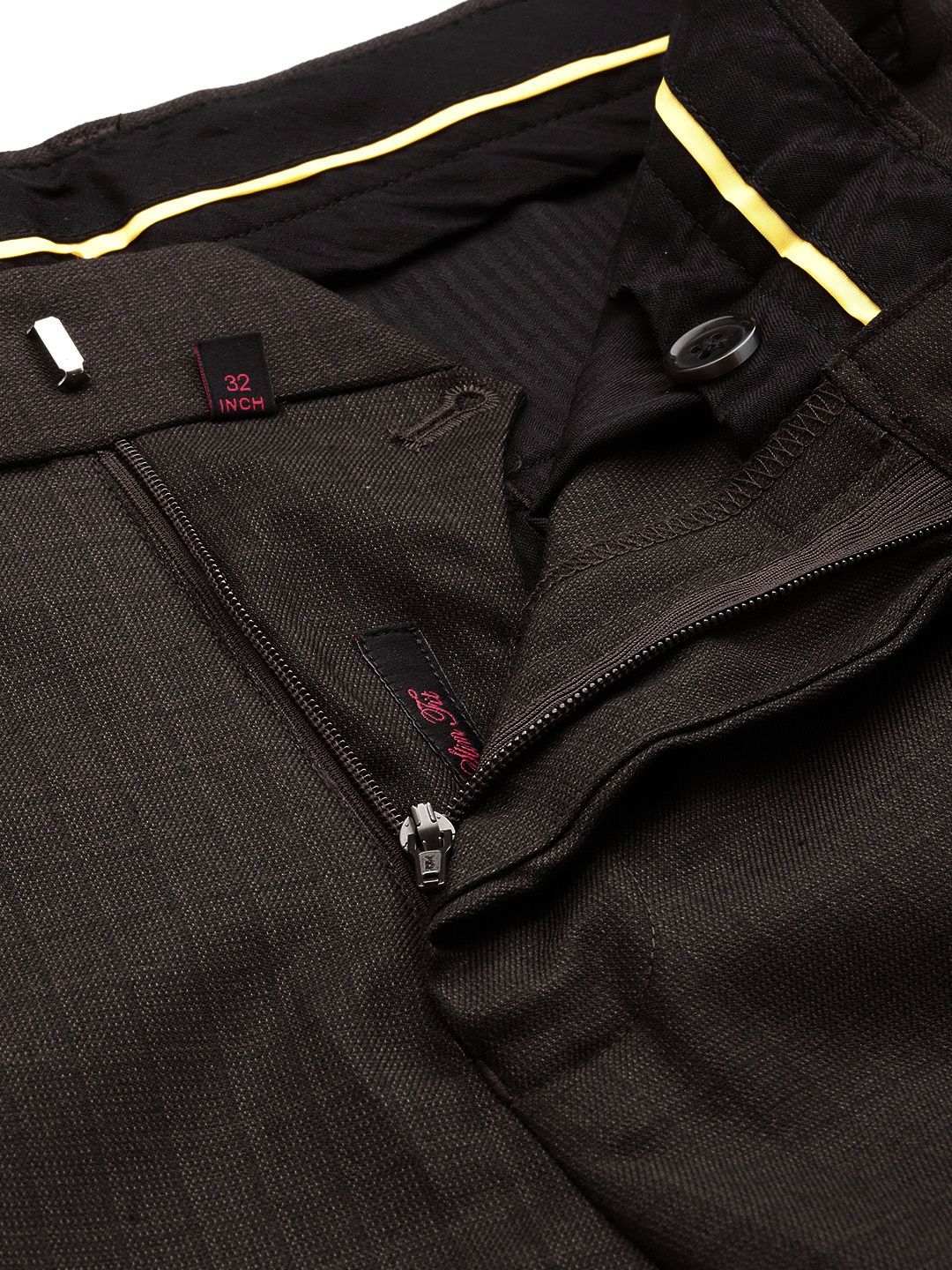 Raymond Men Checked Slim Fit Formal Trousers