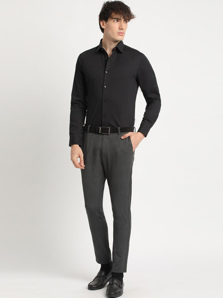 THE BEAR HOUSE Men Solid Tailored Fit Formal Shirt