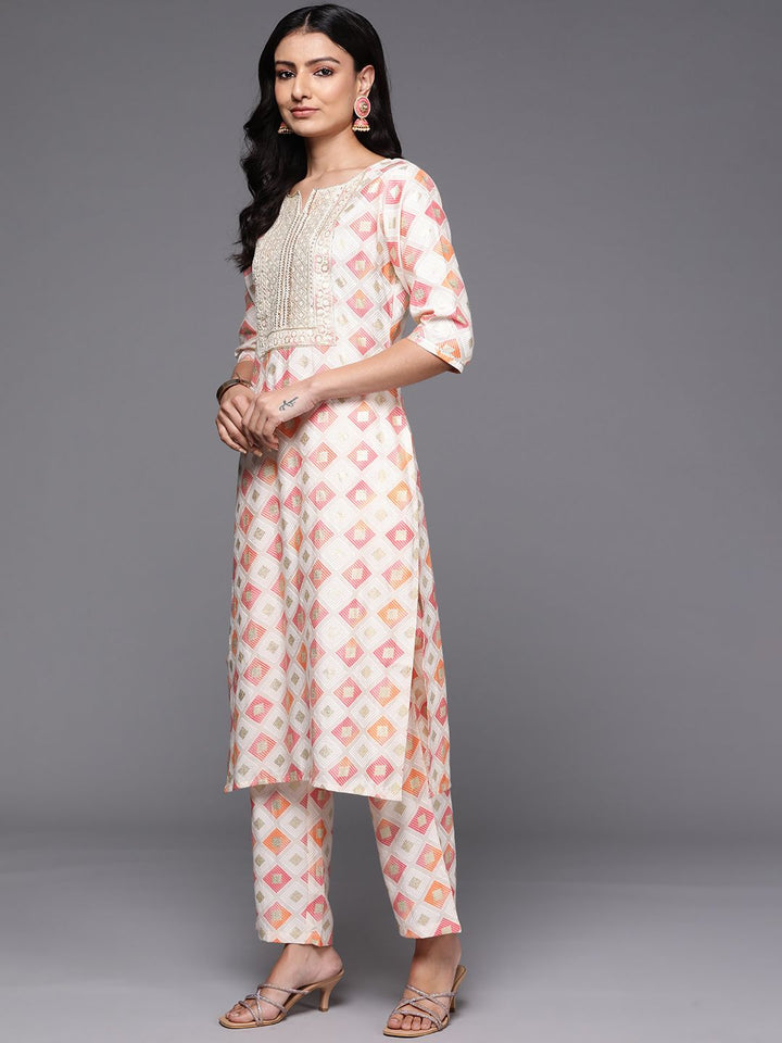Libas Printed Regular Sequinned Kurta with Trousers & Dupatta
