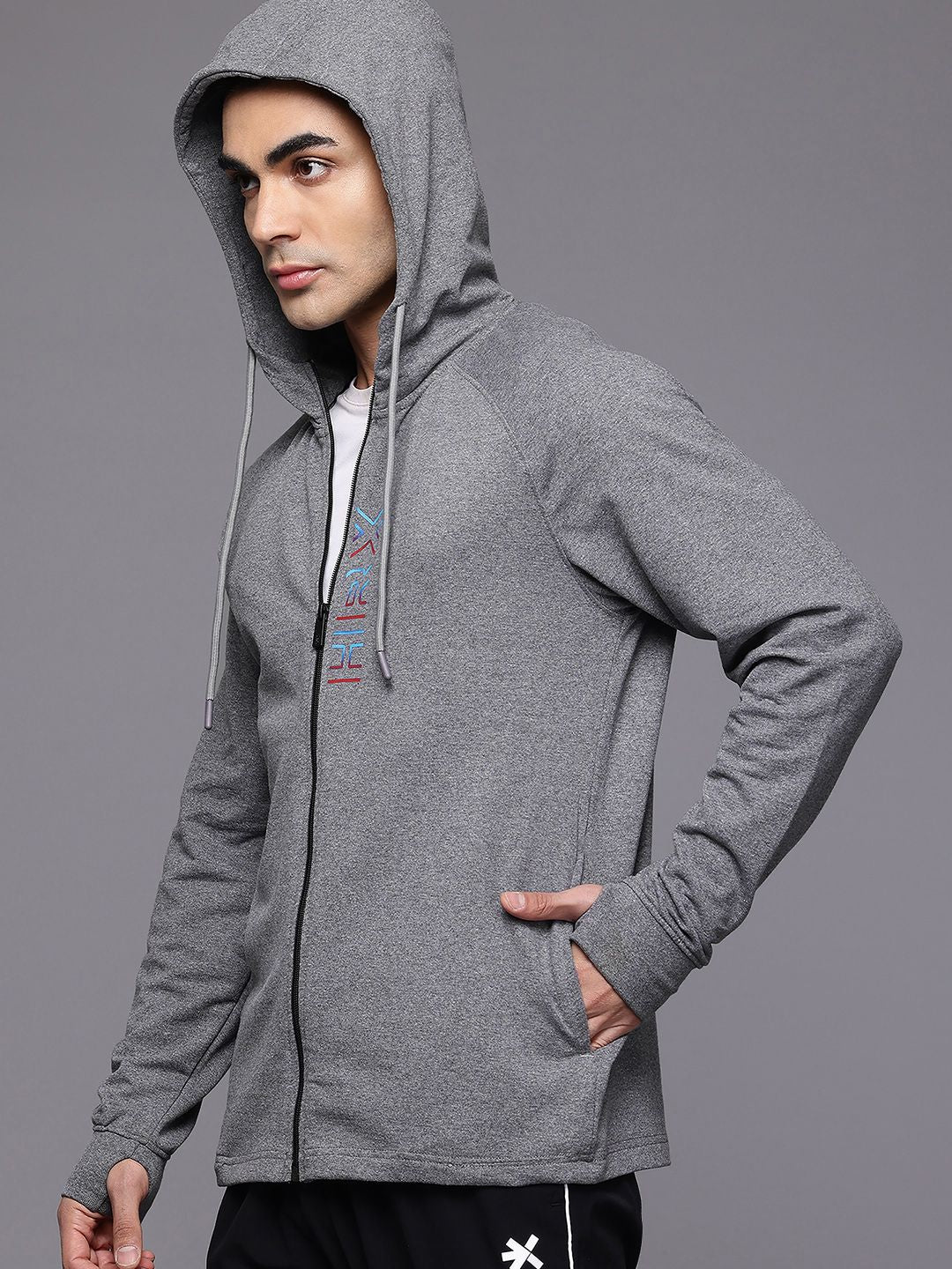 HRX by Hrithik Roshan Trial Tracers Brand Logo Printed Hooded Running  Sweatshirt