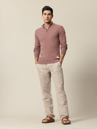Mr Bowerbird Mock Collar Cable Knit Pullover Sweater