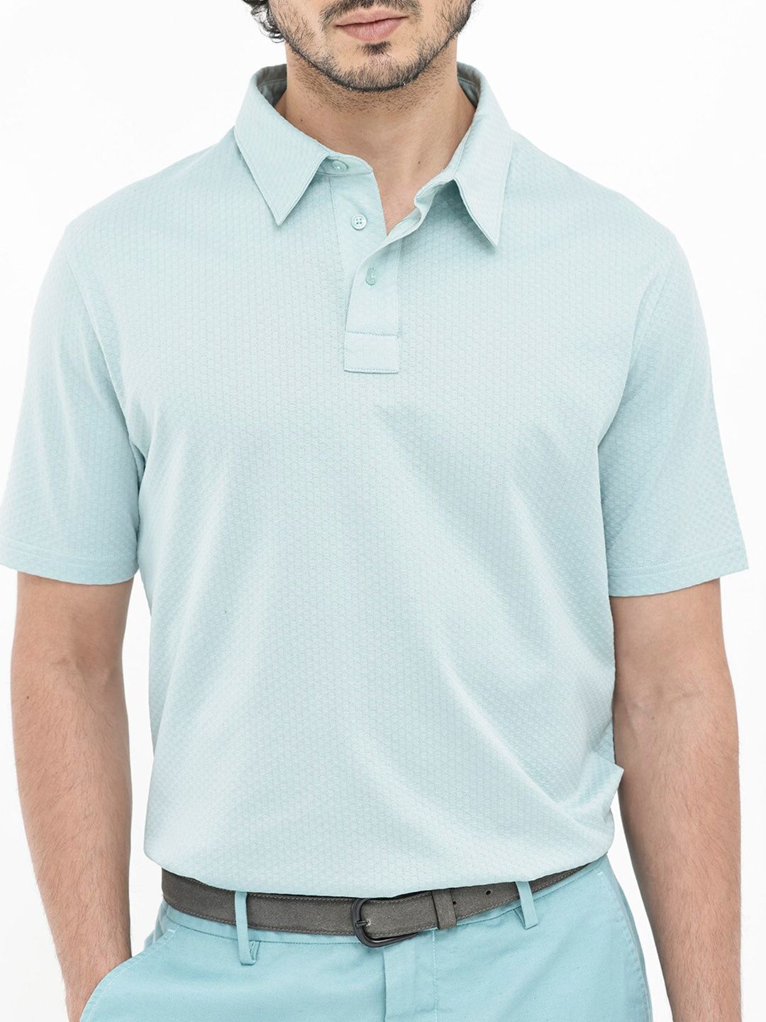 RARE RABBIT Men Nielson Regular Fit Polo Collar T-Shirt