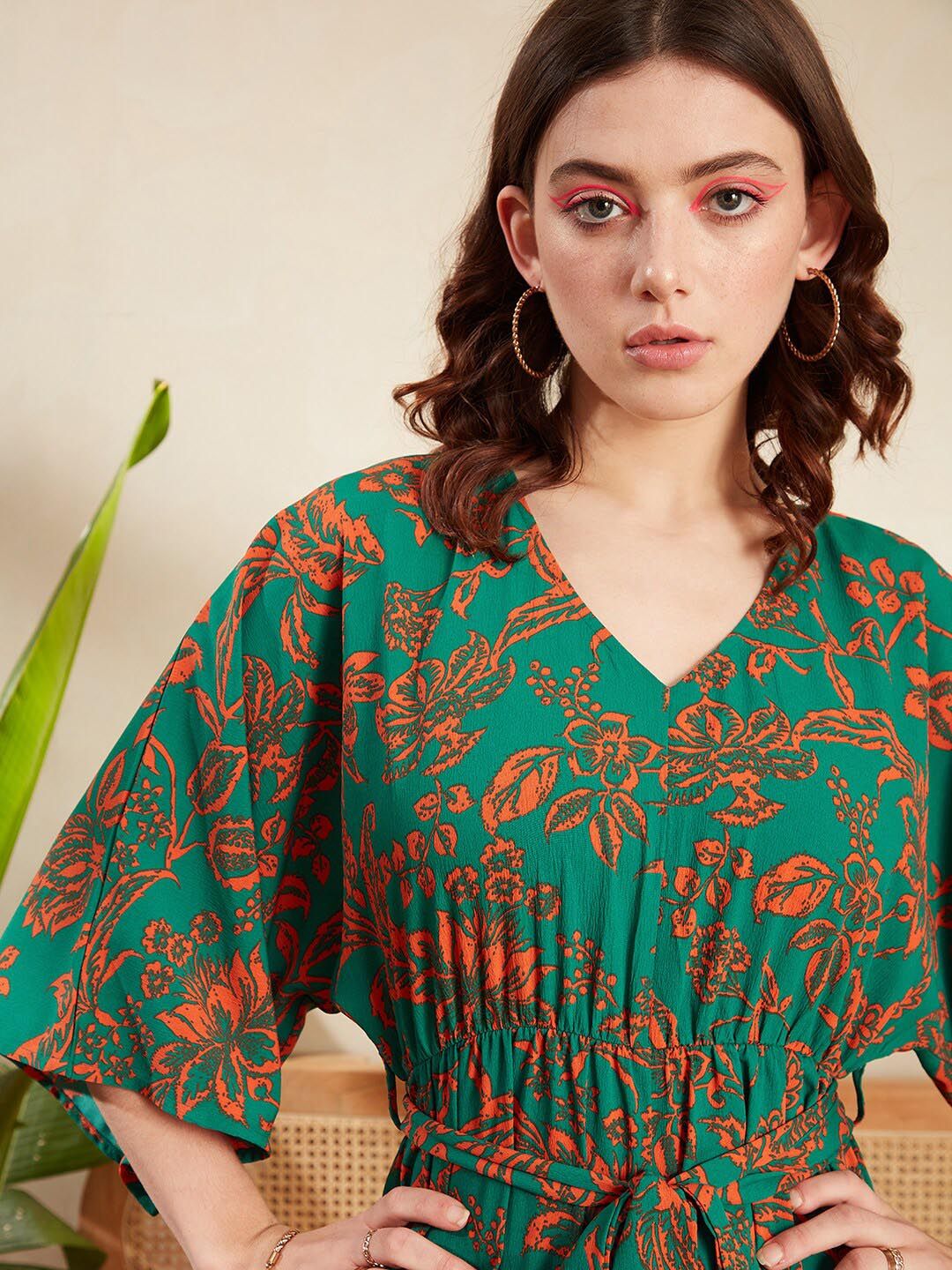 Berrylush Floral Printed Belted Playsuit