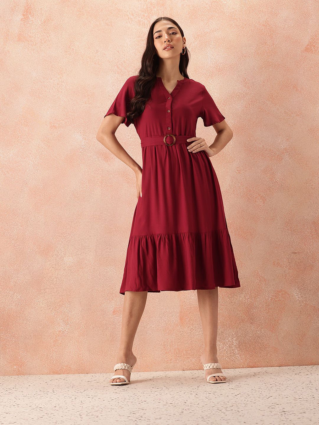 all about you A-Line Midi Dress with Belt