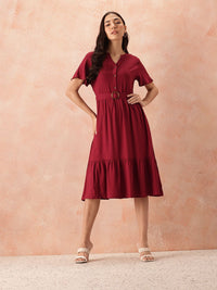 all about you A-Line Midi Dress with Belt