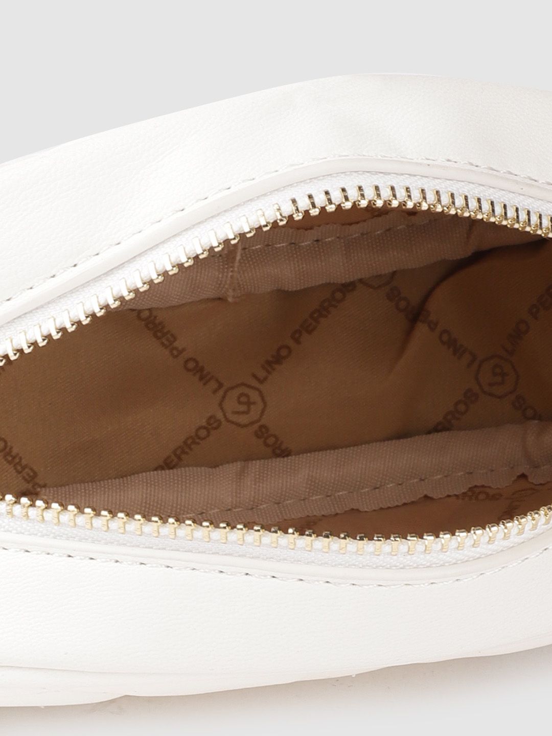 Lino Perros Women White Quilted Sling Bag Cum Fanny Pack