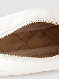 Lino Perros Women White Quilted Sling Bag Cum Fanny Pack