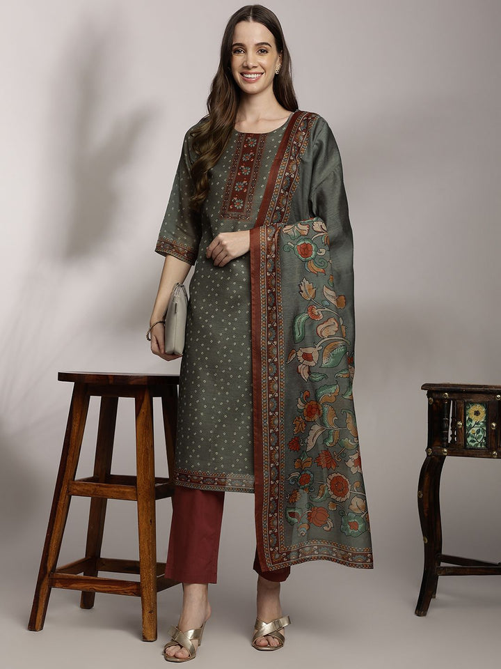 Anouk Women Ethnic Motifs Printed Kurta with Trousers & Dupatta