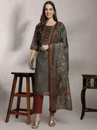 Anouk Women Ethnic Motifs Printed Kurta with Trousers & Dupatta