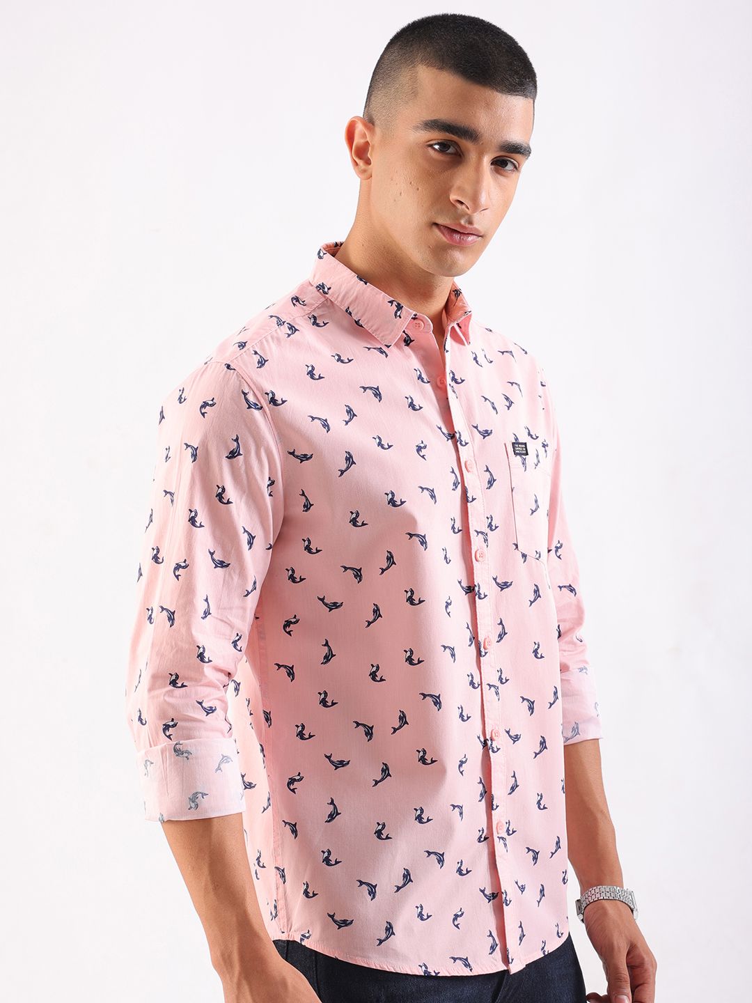 The Indian Garage Co Men Slim Fit Opaque Printed Casual Shirt