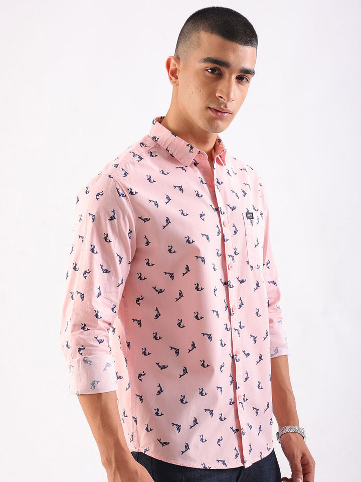 The Indian Garage Co Men Slim Fit Opaque Printed Casual Shirt