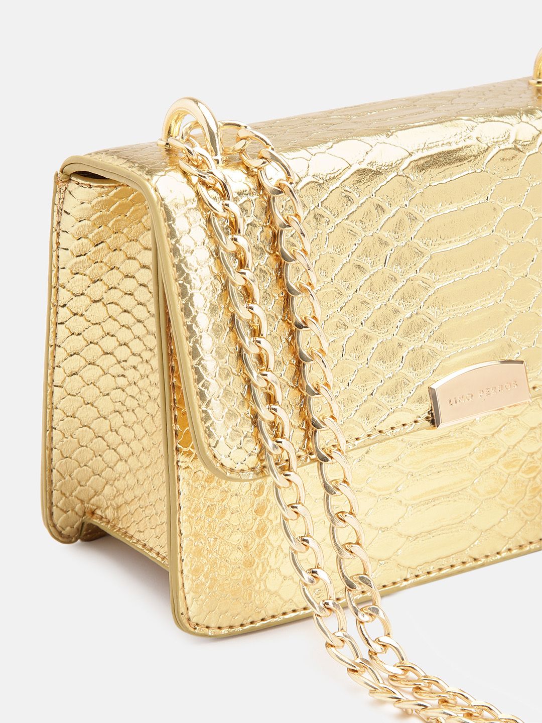 Lino Perros Snake Skin Textured Structured Sling Bag