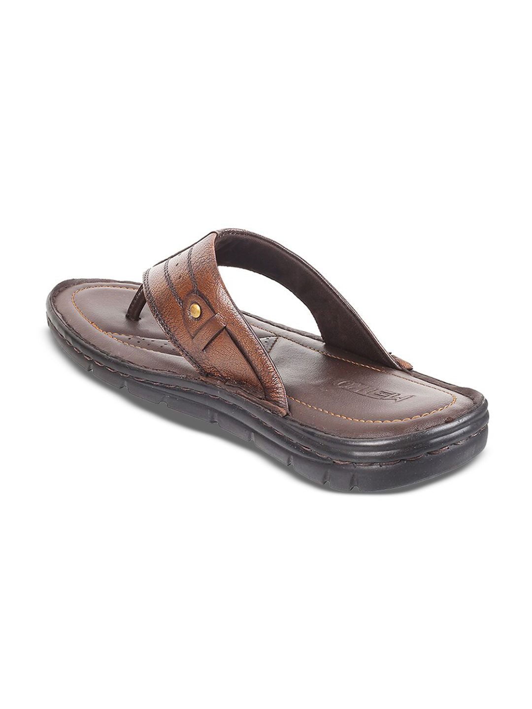 Metro Men Textured Leather Comfort Sandals