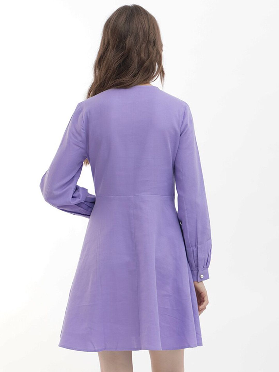 RAREISM Puff Sleeve Fit & Flare Mini Dress Comes with a belt