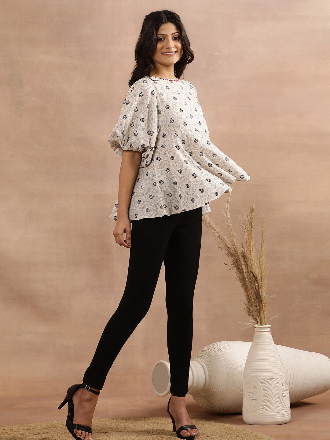 W Ethnic Motifs Printed A-Line Top