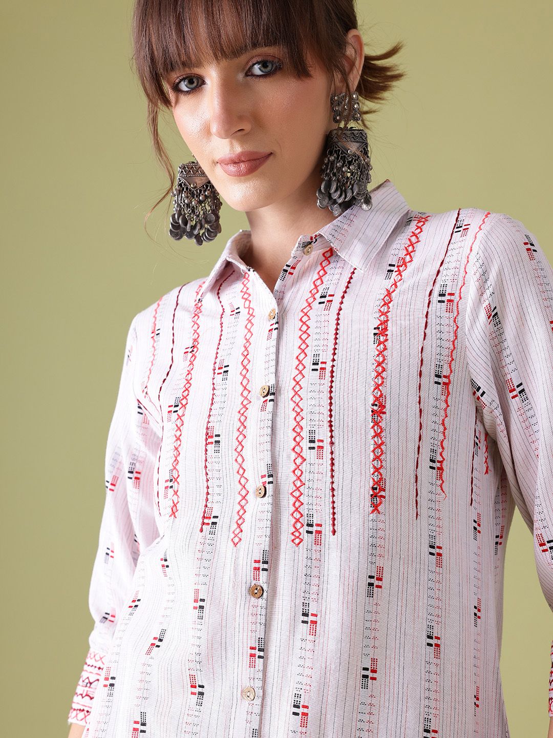 Anouk Woven Design High-Low Kurta