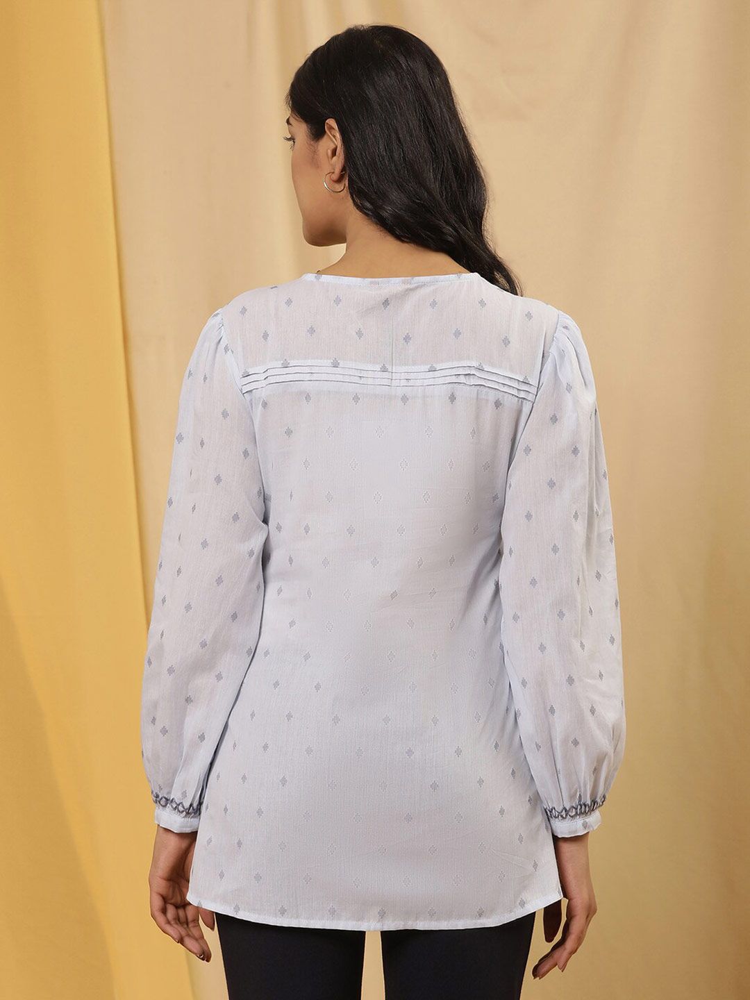 W Geometric Self Design Cotton Top