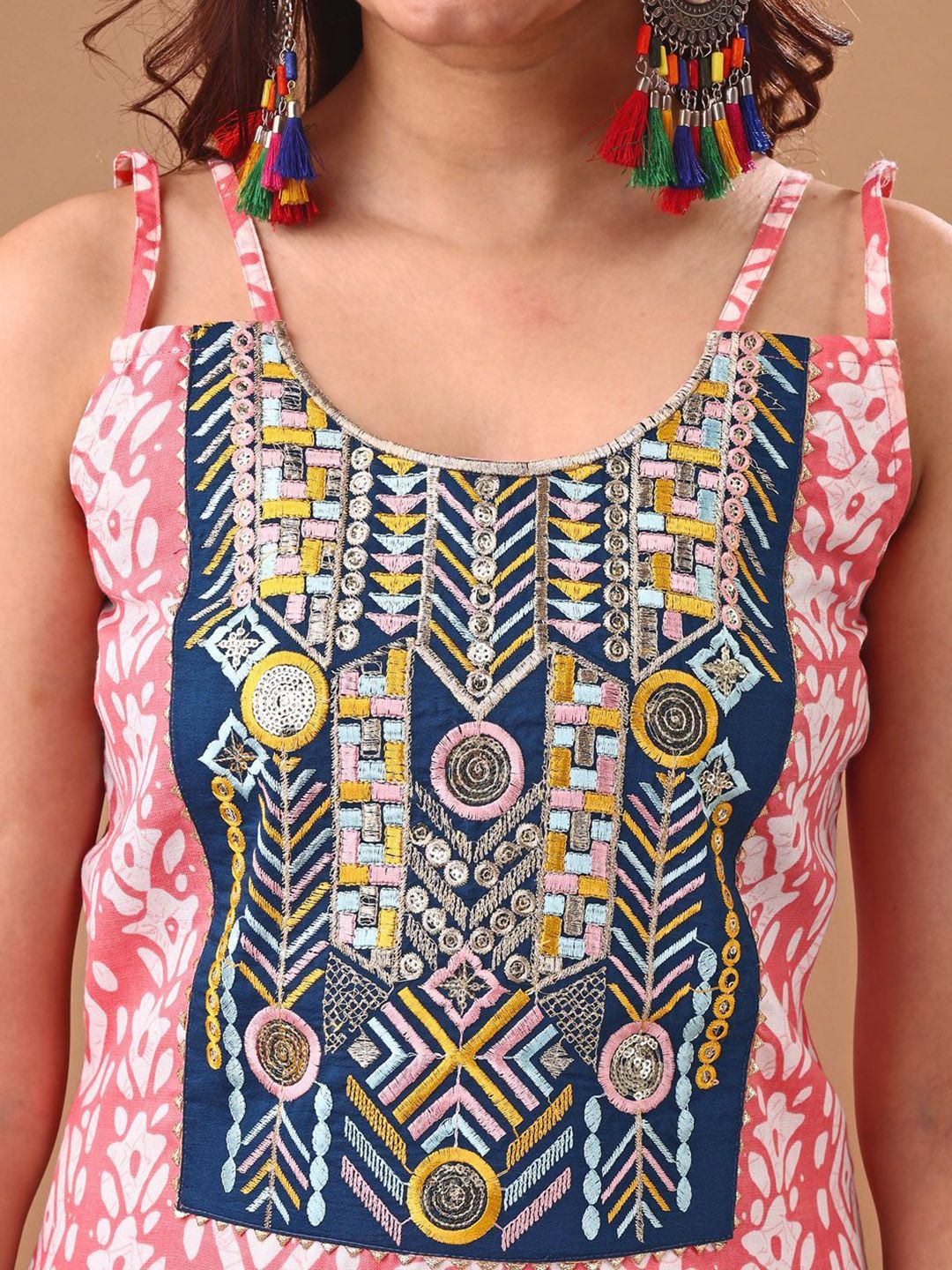 KALINI Women Printed Patchwork Kurta