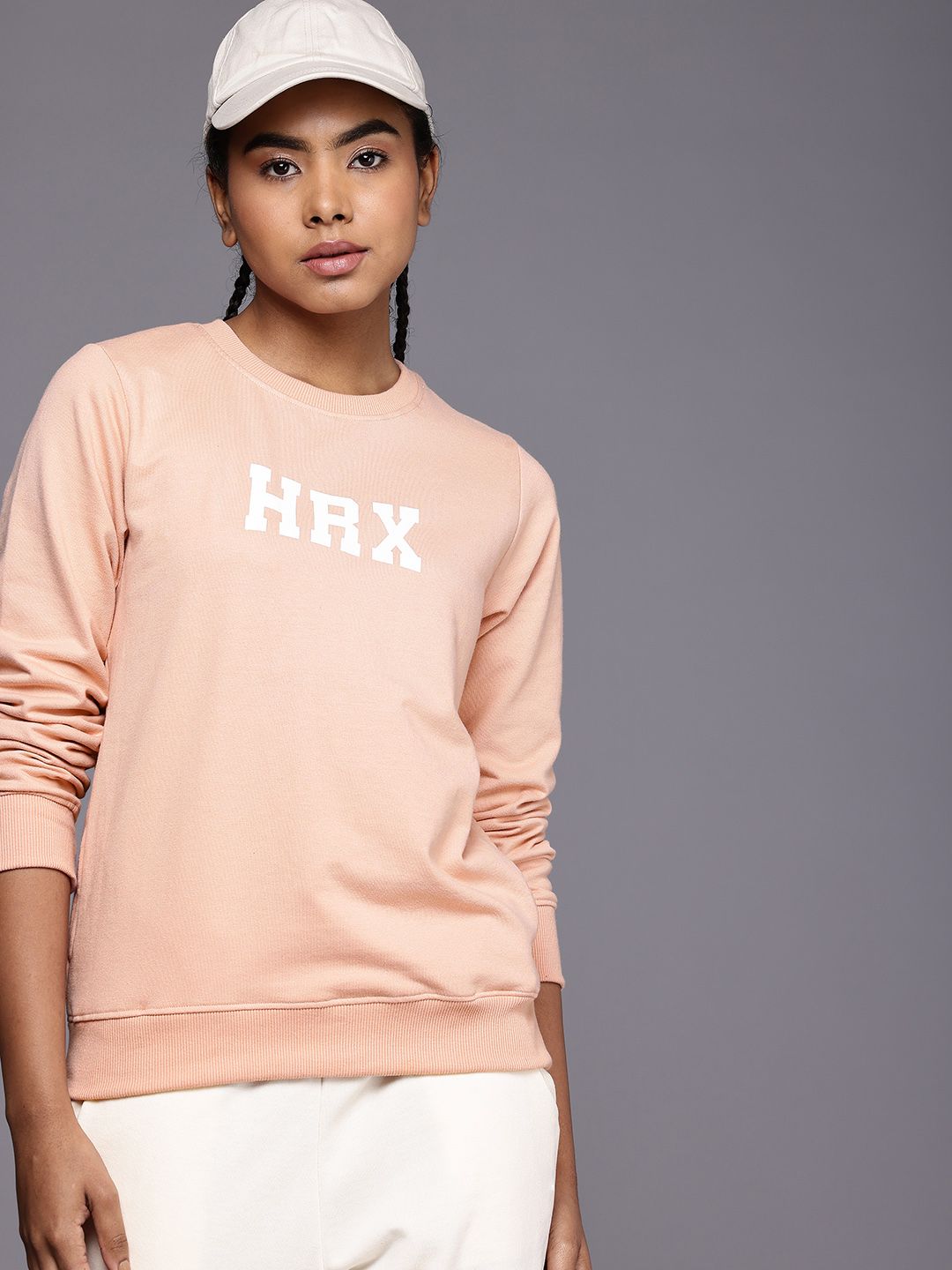 HRX by Hrithik Roshan Brand Logo Printed Knitted Sweatshirt